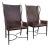 Global Views Metal and Leather Wingback Armchairs - A Pair For Sale