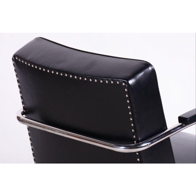 Bauhaus Seating Set in Chrome and Leather from Mücke Melder, Czech, 1930s, Set of 3 For Sale - Image 10 of 18