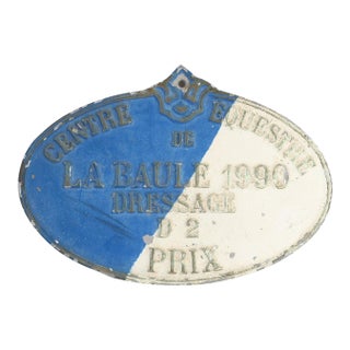 French Horse Show Dressage Trophy Plaque, 1990 For Sale