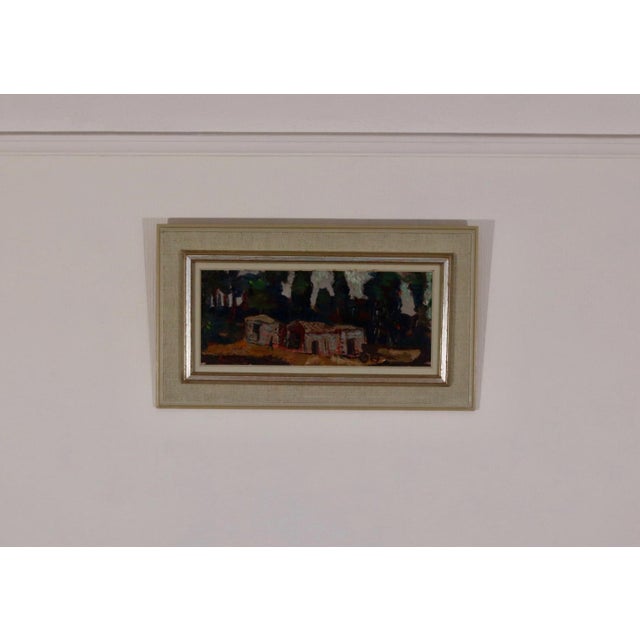 Original Swedish Oil on Canvas – “Nestled Houses” by Bertil Wahlberg – Signed & Framed 69 × 40 cm (27.2" × 15.7") A...