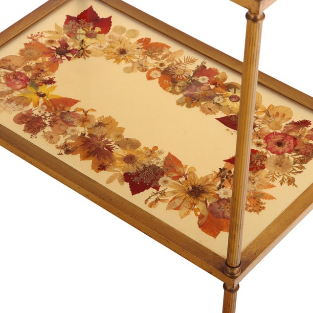Neoclassical French Brass Two-Tier Occasional Table, C. 1945 For Sale - Image 3 of 5