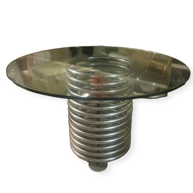 Mid-Century Italian Architectural Crystal Chrome Dining Table, 1970s For Sale - Image 6 of 8