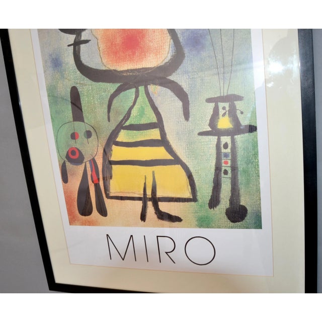 1980s Joan Miró Femme Et Chat Lithograph Framed Printed Wall Art England 1989 Cartoon For Sale - Image 5 of 12