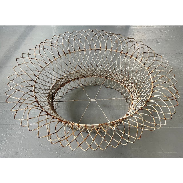 Antique 19th Century French Victorian Oval Wire Garden Basket or Planter For Sale - Image 4 of 12
