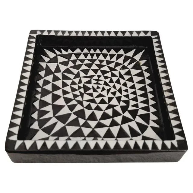 Scandinavian Modern Ceramic Domino Tray or Ashtray attributed to Stig Lindberg for Gustavsberg, 1950s For Sale - Image 6 of 6