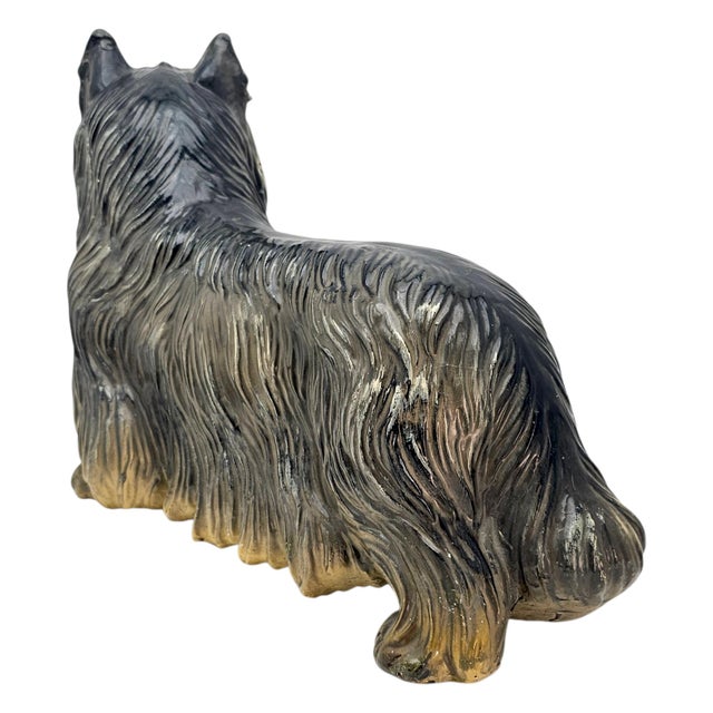 Mid 20th Century Vintage Mid-Century Italian Style Plaster Yorkie Figurine Enamel 16.5" For Sale - Image 5 of 13