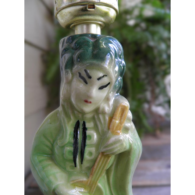 Vintage Shawnee Asian Figural Side Table Boudoir Lamps Ceramic Work - Set of 2 For Sale In Wichita - Image 6 of 10