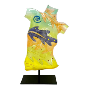 1990s Beautiful Abstract Hand Formed Glass Female Form