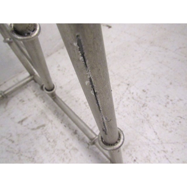 Metal Industrial Metal Faux Bamboo Console Table For Sale - Image 7 of 8