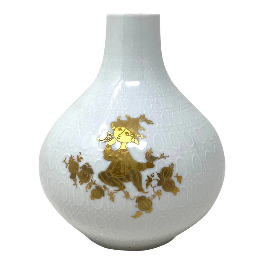 1960s Bjorn Wiinblad Relief White Porcelain Vase for Rosenthal