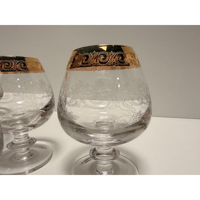 Murano Glass Medici Gold Rim Cognac Glass, 1970s, Set of 6, in Flawless conditions. Designed 1970 to 1979 I have official...