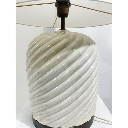 Mid-Century Modern Ceramic Table Lamp by Tommaso Barbi, 1970s, Italy This piece is attributed to the mentioned...