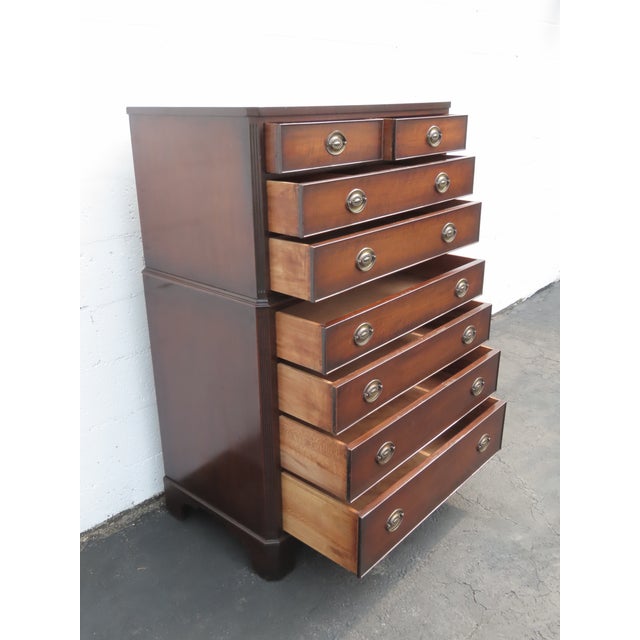 Kindel Furniture 1940s Mahogany Tall Chest of Drawers 6442 For Sale - Image 4 of 15