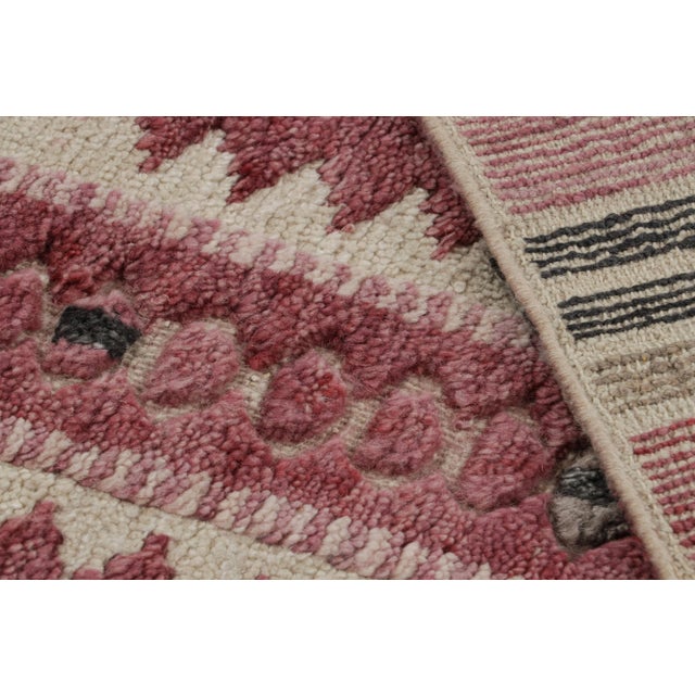 Textile Rug & Kilim’s Scandinavian Style Rug with Pink Geometric Patterns - 14x20 For Sale - Image 7 of 7