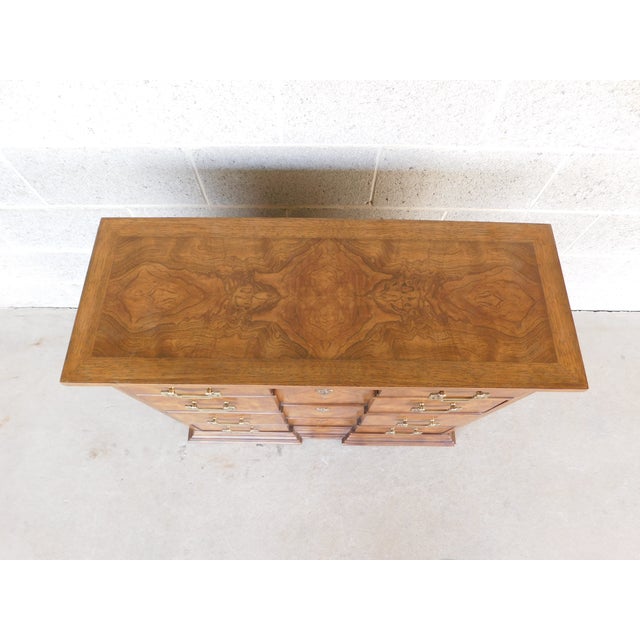 Drexel Heritage Et Cetera Georgian Style Burl Walnut Console Chest 33.5"w X 13"d For Sale - Image 11 of 18