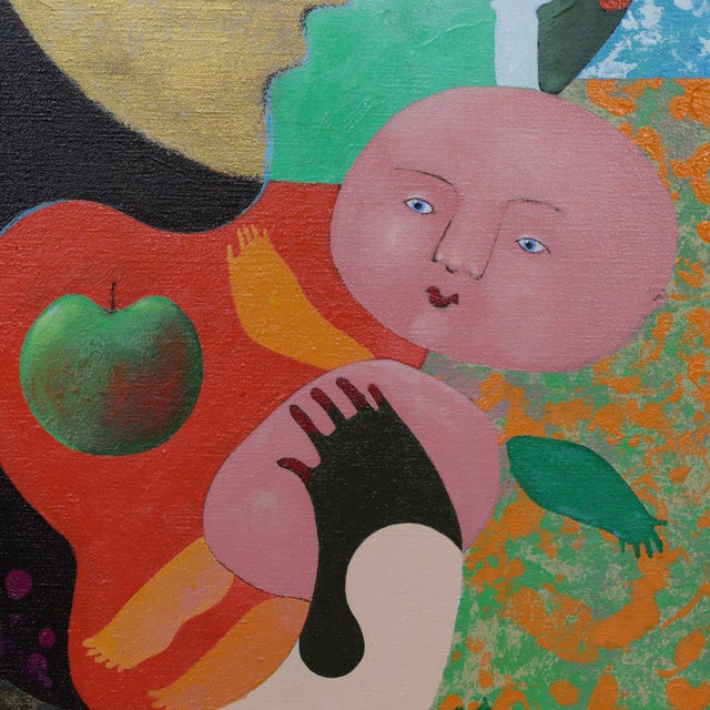 Wouter Stips, Figurative Diptychs, 2000s, Acrylic on Canvases, Framed, Set of 2 For Sale - Image 9 of 16