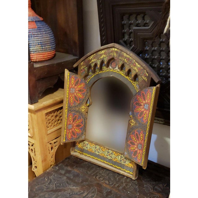 Moroccan Moroccan Zouak Repurposed Wooden Frame Mirror For Sale - Image 3 of 7