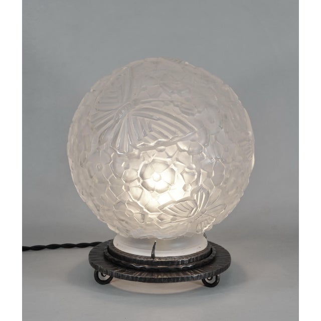 Art Deco French Art Deco Table Lamp by Verreries Des Hanots 1920s France For Sale - Image 3 of 14