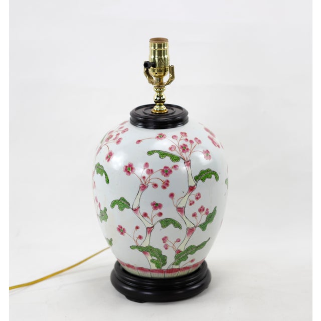 Chinese 1980s Pastel Vase Table Lamp For Sale - Image 9 of 9