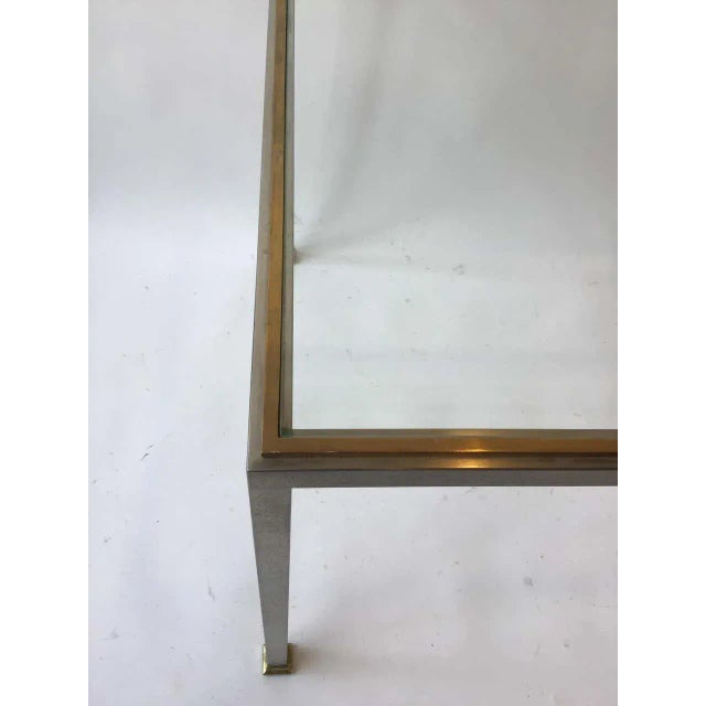 1980s Italian Steel and Brass Side Table For Sale In New York - Image 6 of 8