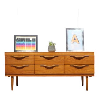 Mid Century Modern Vintage Teak Dresser Drawers by Stonehill Danish Style For Sale