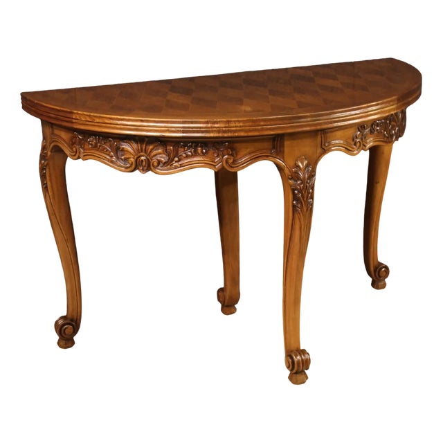 French Demi Lune Console Table, 1960 For Sale