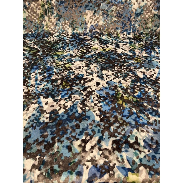 Caracole Caracole Signature Blue, Green, Black, Ivory and Grey Cameo 4102-10cc Designer Fabric - 14 Yards For Sale - Image 4 of 5