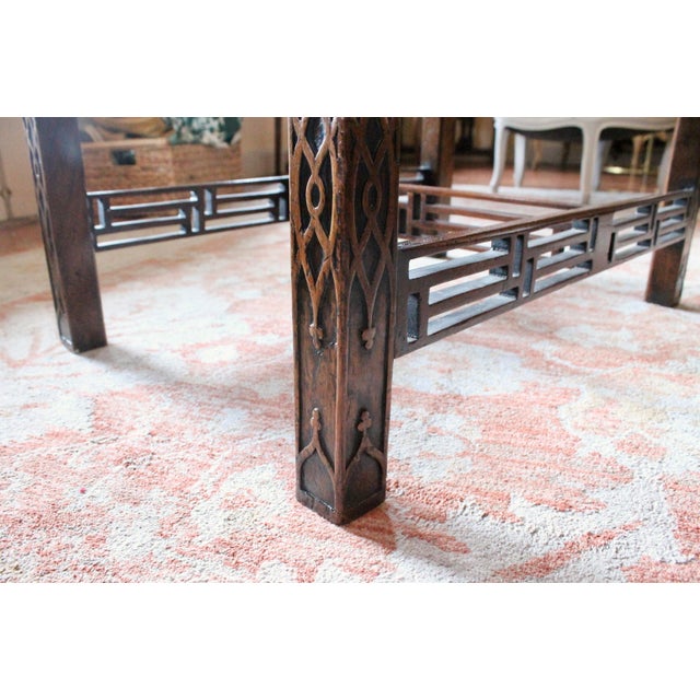 Wood Pair of Georgian Period Chinese Chippendale Fretwork Legged Benches For Sale - Image 7 of 14