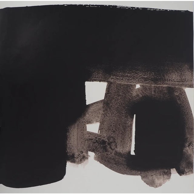 Pierre soulages (1919-2022) bronzes and paintings: fiac 77, 1977 original vintage poster (offset printing) unsigned on...