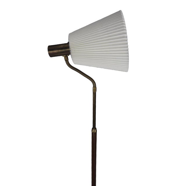 Metal Vintage Swedish Leather and Brass Floor Lamp from Falkenbergs Belysning, 1960s For Sale - Image 7 of 18