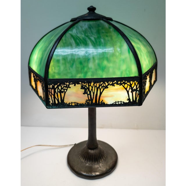 American Early 20th Century Arts and Crafts Handle Table Lamp For Sale - Image 3 of 18
