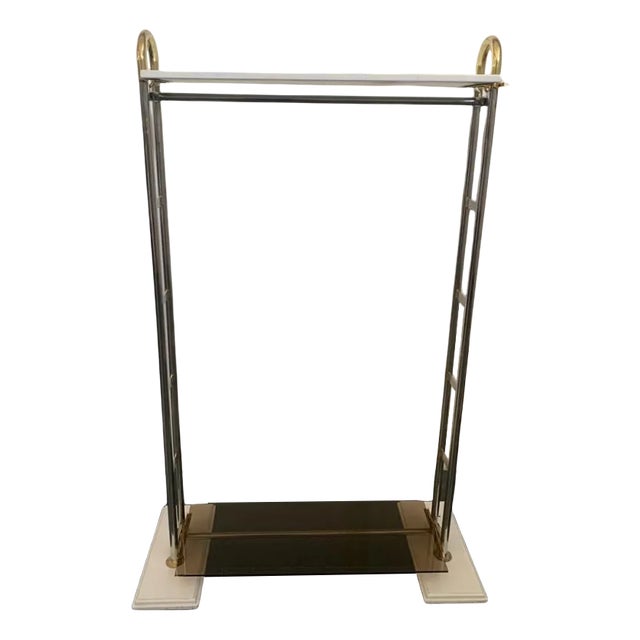 Steel and Brass Wardrobe Stand, 1970 For Sale