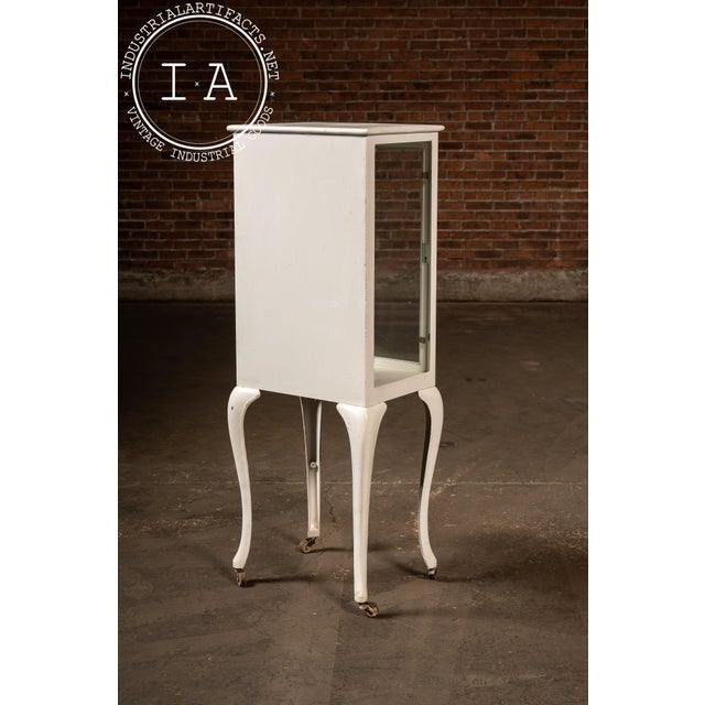 Metal Antique Dental Cabinet With Cabriole Legs in White For Sale - Image 7 of 16