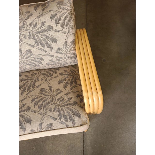 1950s Impeccably Restored Paul Frankl Four Strand Rattan Four-Seat Corner Sectional Sofa For Sale - Image 5 of 10