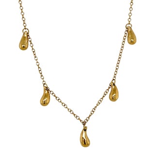 Late 20th Century Elsa Peretti Tiffany & Co. 18k Gold Tear Drop Necklace For Sale