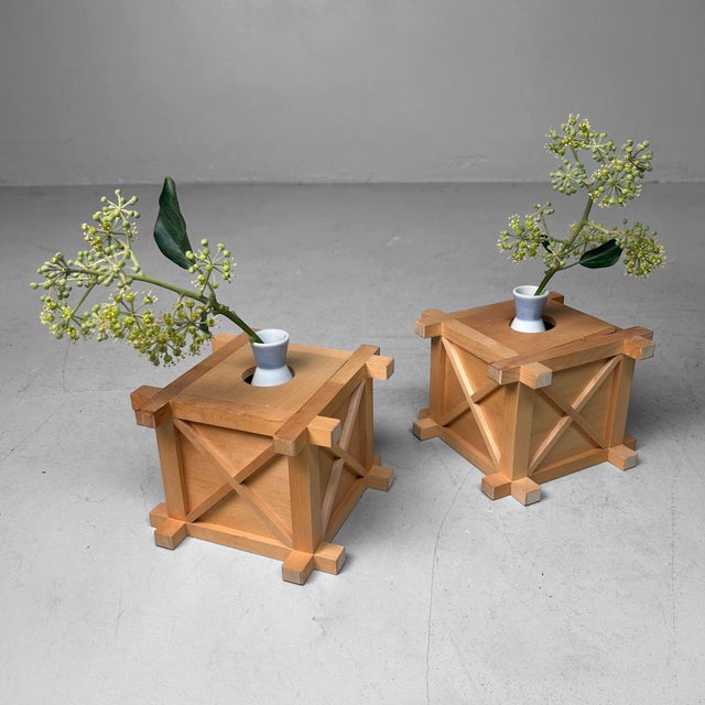Japanese Shinto Sakaki Flower Stands in Kiso Hinoki Wood, 1970s, Set of 2 For Sale - Image 13 of 16