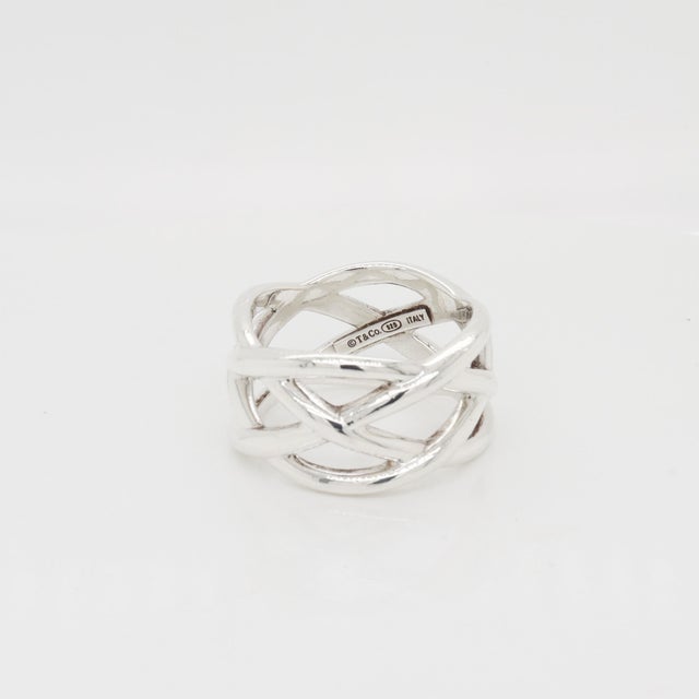 Vintage Tiffany & Co. Sterling Silver Braided Crisscross Ring For Sale - Image 11 of 15