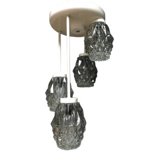 Pendant Lamp or Chandelier in Metal and Glass, 1960s For Sale