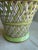 Italian Green and White Palm Beach Style Ceramic Cache Pot Planter For Sale In San Diego - Image 6 of 7