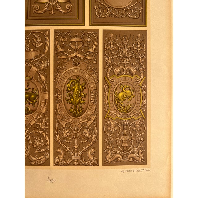Antique Racinet Renaissance Ornament Chromolithograph, C. 1875 For Sale In Houston - Image 6 of 7
