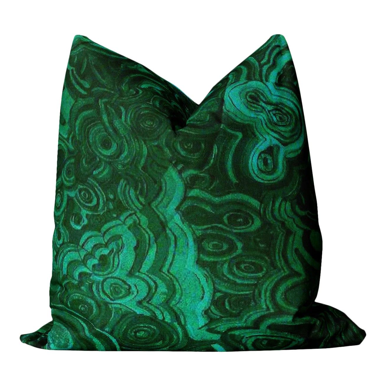Jim Thompson / Tony Duquette Malachite Throw Pillow Dark Green Sofa