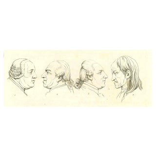 Thomas Holloway, Heads of Men, Original Etching, 1810 For Sale