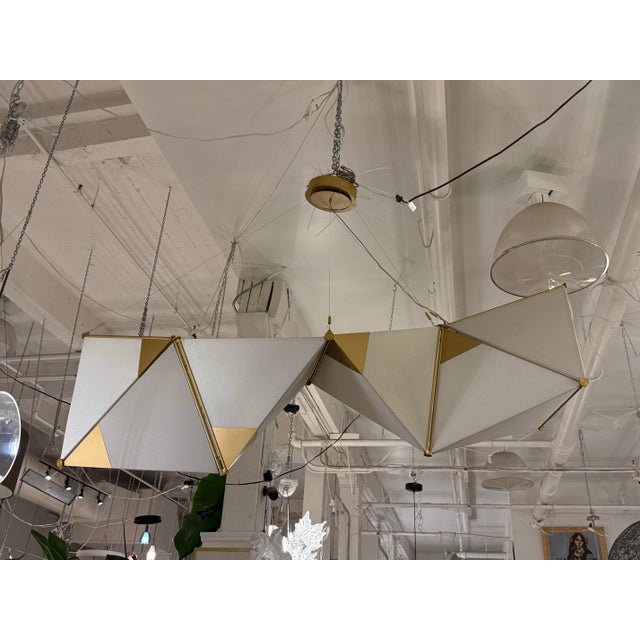 Metal James Dieter Ketta Light Fixture Customized in Brushed Matte Gold For Sale - Image 7 of 18