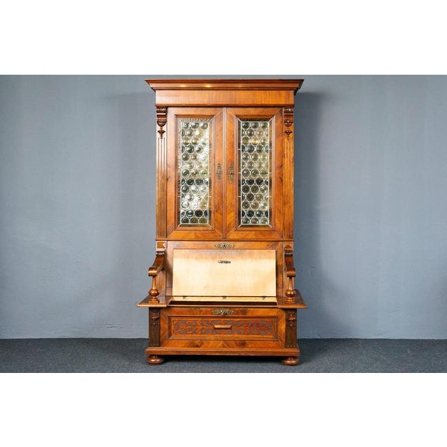 Antique Bench Bookcase in Pine For Sale - Image 4 of 18