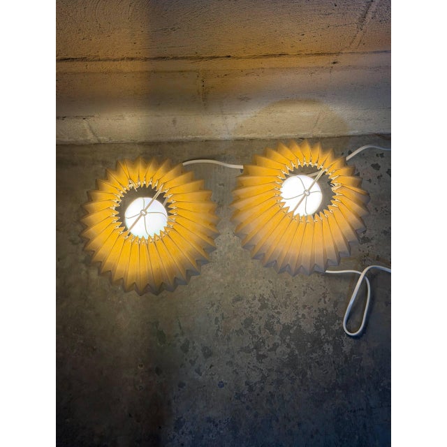 White 1960s Mid-Century Modern White Ceramic Table Lamps With Pleated Shades - Set of 2 For Sale - Image 8 of 9