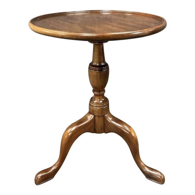 Vintage Henkel Harris Mahogany Pie-Crust Plant Stand, Tripod Base For Sale