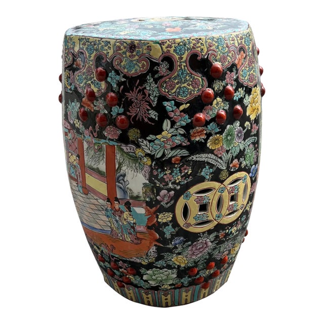Mid-20th Century Chinese Export Hand-Painted Garden Stool For Sale