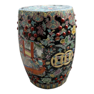 Mid-20th Century Chinese Export Hand-Painted Garden Stool