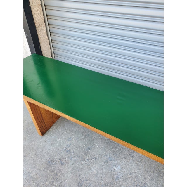 Vintage Solid Oak Bench For Sale - Image 4 of 10
