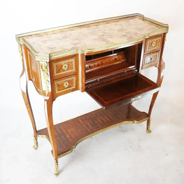 19th Century French Inlaid Kingwood Serving Table For Sale - Image 10 of 12